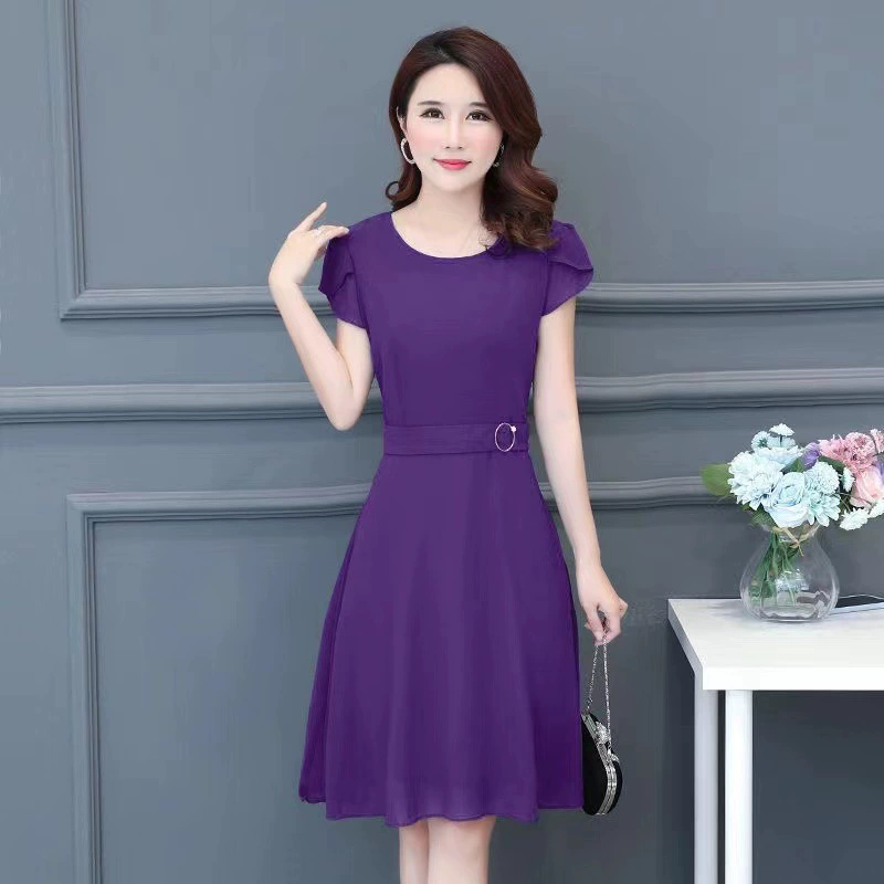 Женская юбка среднего возраста Летнее платье мама новое среднее и старое платье среднего и длинного среднего возраста 35-50 лет