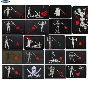 Haike Outdoor Spot Pirate Edward Beard Embroidered Cloth Sticker Trigeminal Hearts Patch Armband Velcro Bag