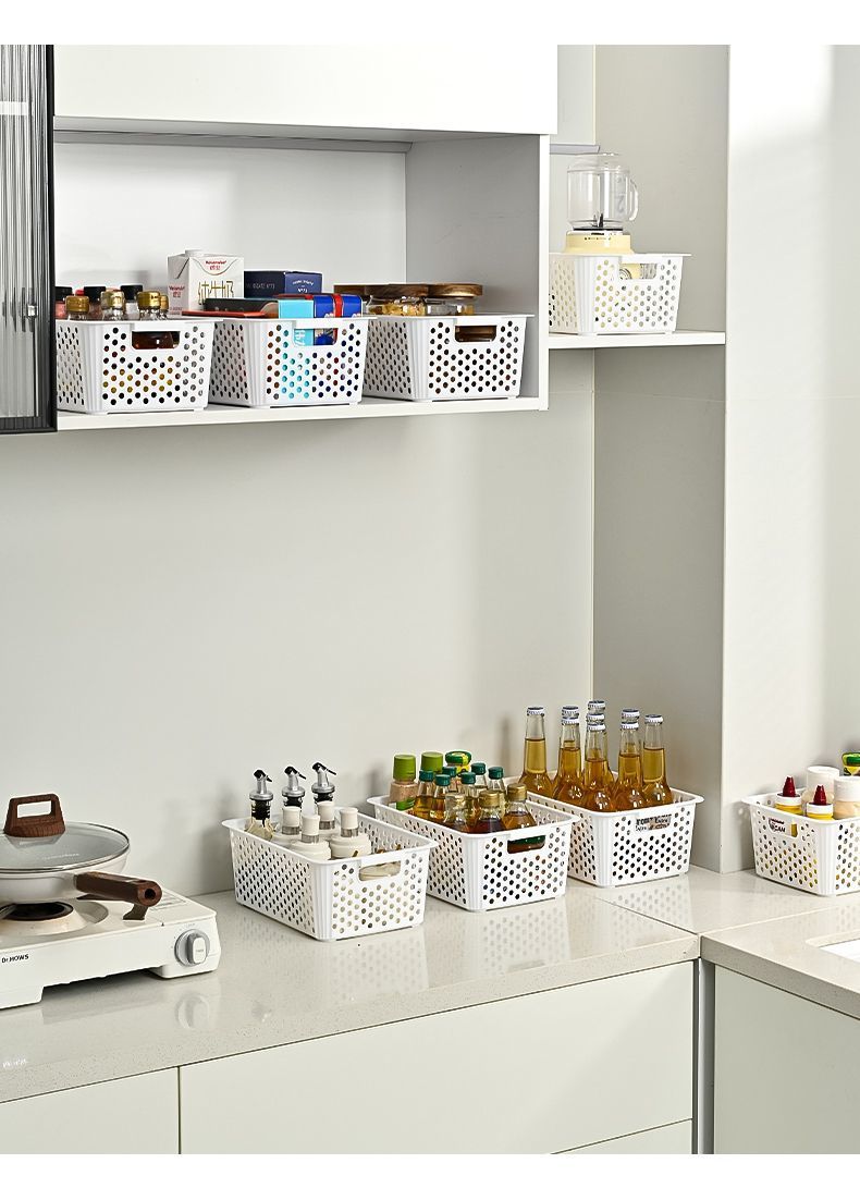 Miscellaneous storage basket snack toy organizer box household plastic storage box kitchen cabinet basket desktop storage basket