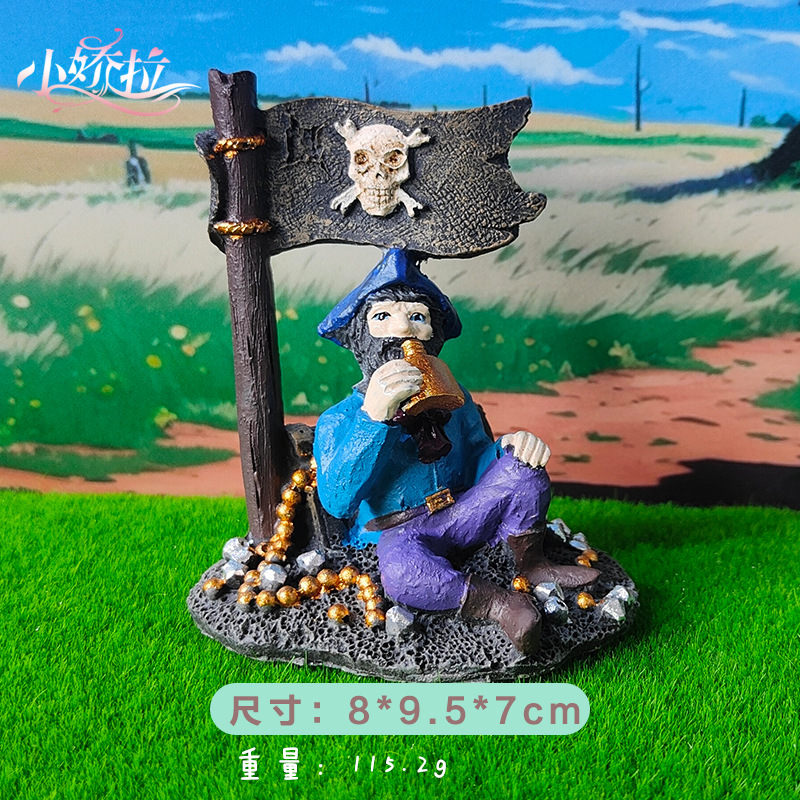 Explosiva decoración de capitán pirata transfronterizo decoración de paisajismo de pecera serie náutica oficina sala de estar regalos