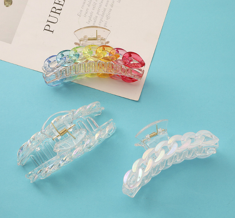 Korean Rainbow Chain Acrylic Catch Clip display picture 4