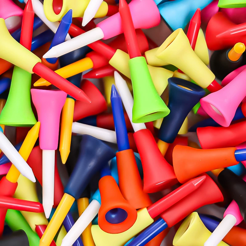 Производитель в наличии Двухслойный цветной многоразмерный пластиковый резиновый Тройник для ногтей для гольфа