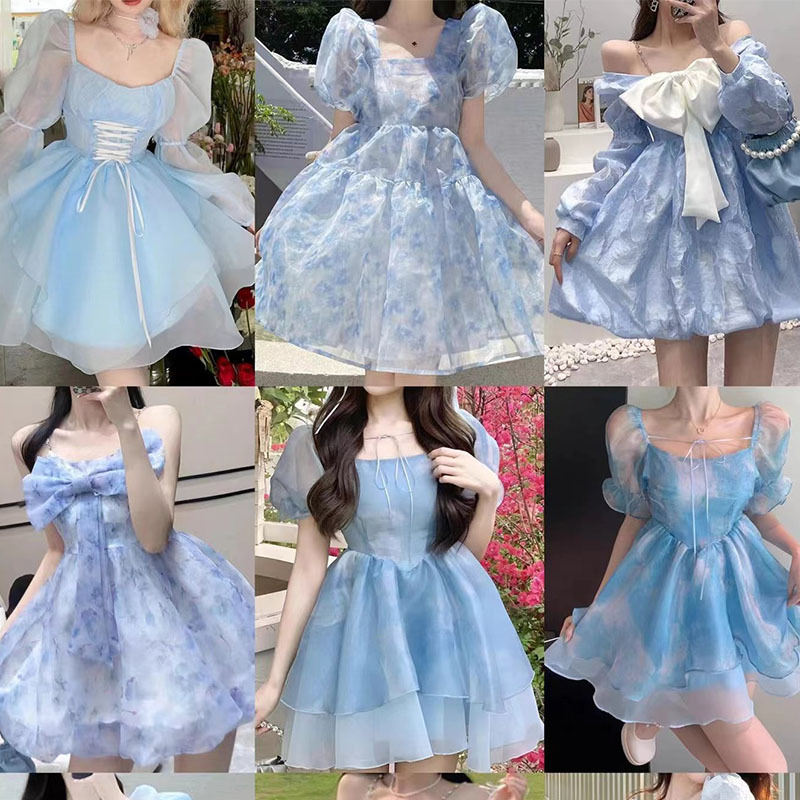 French-Style Dress for Women 2026 Summer New Fairy-Style Petite Puff Sleeve First Love Fresh Sweet Princess Dress French-Style Dress for Women 2026 Summer New Fairy-Style Petite Puff Sleeve First Love Fresh Sweet Princess Dress