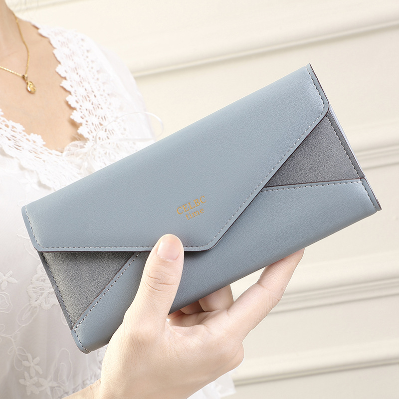 Nueva cartera de las mujeres largo 2023 verano monedero de las mujeres de alta calidad color sólido cremallera embrague al por mayor