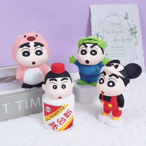 Cartoon 3D Wax Pen Shin-chan Silicone Mold Home Desk Ornament Decor Scented Plaster Handmade DIY Mold