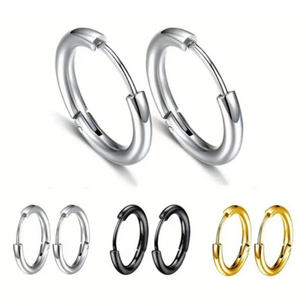 classic universal hoop earrings stainless steel