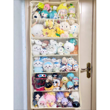 门后家居鞋子娃娃收纳全封闭拉锁透明居家布偶挂袋可包邮