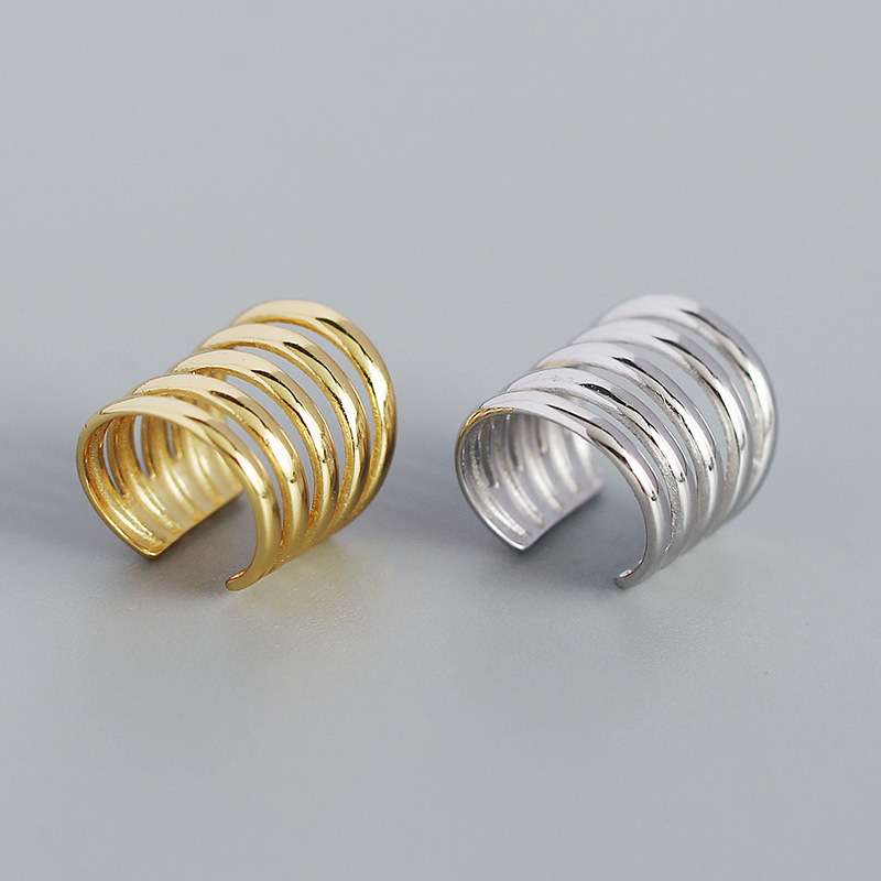 Fashion Geometric Sterling Silver Plating Metal Ear clips 1 Pair