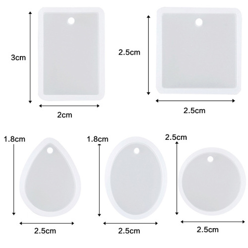 Crystal glue earrings, necklaces and pendants silicone molds, rectangular droplets, square circles, geometric pendant grinding tools