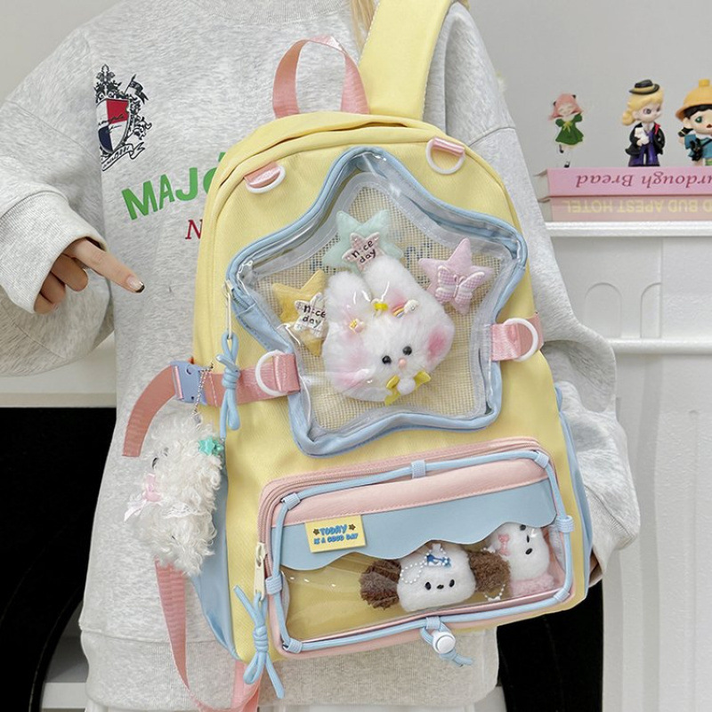 Middle and High School Schoolbags, Ins-Style Fashionable Girls' Commuter Backpacks, High-Looking Girls' Travel Backpacks, Elementary School Students' Backpacks