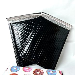 Wholesale Thickened Glossy Black Aluminized Film Bubble Bag Clothing Packaging Bag Foam Material Packaging Express Bag Printing