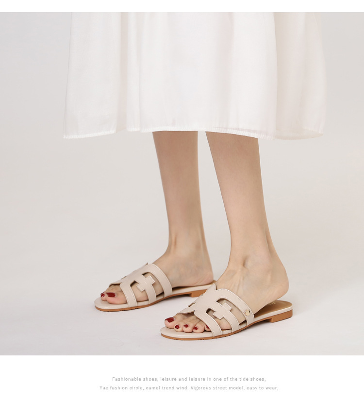 Women's Summer Outdoor Slippers, New Trendy Versatile Beach Slide For Travel And Vacation, Flat Sandals_vogvips.com