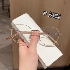新型ファッション文芸復古多角形小枠金属眼鏡枠卸売りは近視に度数眼鏡フレームがある