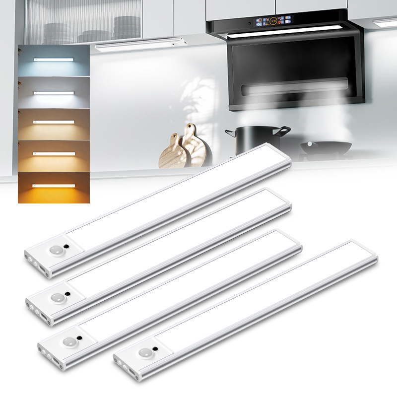 Intelligent Ultra-Thin Five-Color Temperature Sensor Light, Private Model, New Model with Certification, 5-100% Dimmable Cabinet Light, Wireless Wall Light