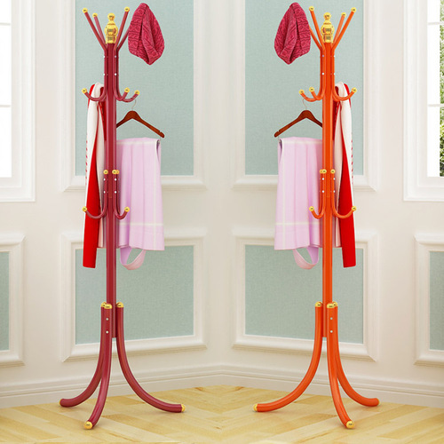 Household iron multi-functional coat rack colorful fashionable clothes rack creative clothes rack floor-standing bedroom home simple
