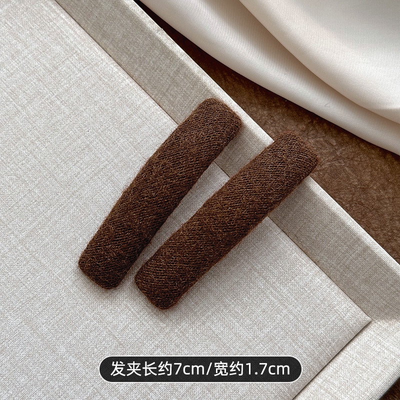 韩系纯色布艺长方形发夹女前额刘海夹侧边夹BB夹一字夹子发卡发饰|undefined
