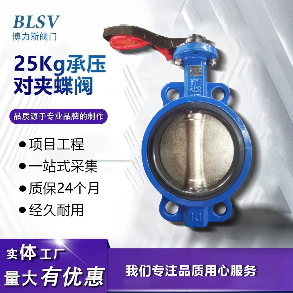 铸铁对夹蝶阀 25KG 高承压软密封手动对夹蝶阀D71X-25C 天津厂家