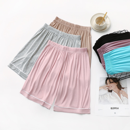 Modakle Loose Straight Leg Comfortable Summer Casual Band Waist Wide Leg Shorts for Home and Outdoor Wear