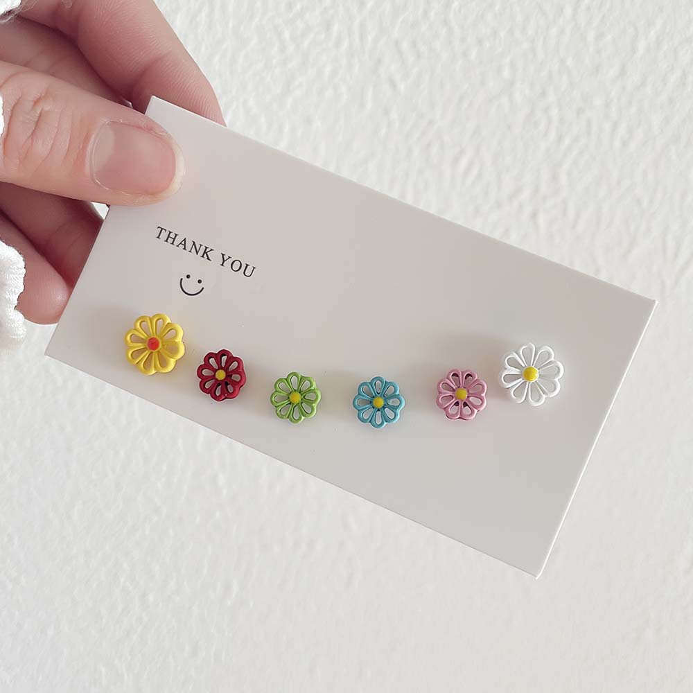 Cute Cartoon Plastic Enamel Womenu0027S Ear Studs 3 Pairs