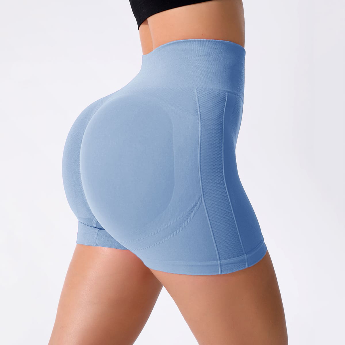 Transfronterizo hip lifting pantalones cortos de yoga caliente deportes de cintura alta pantalones de vientre apretado correr fitness deportes yoga tres pantalones