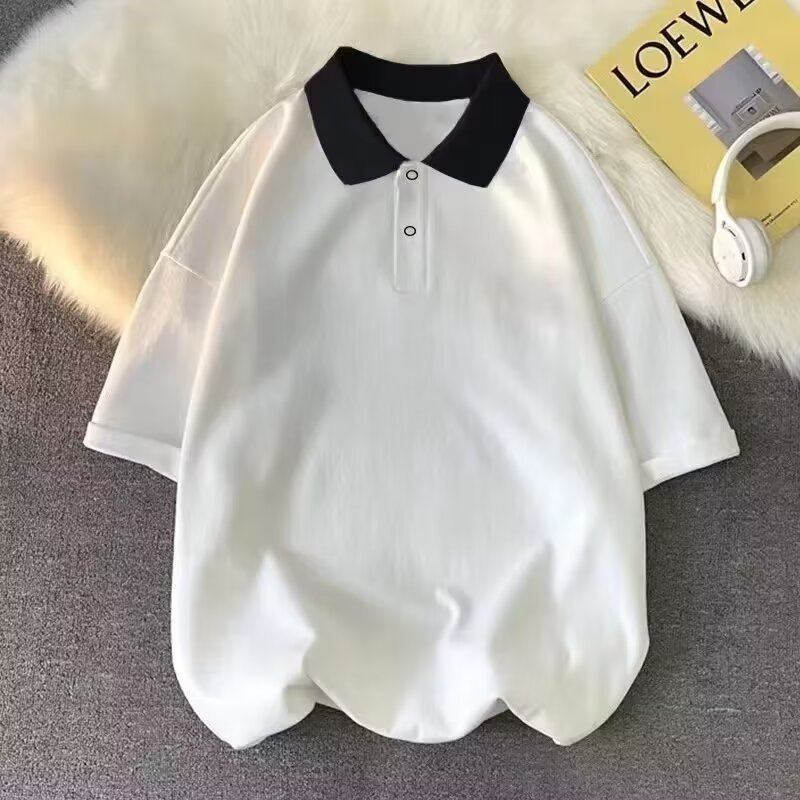 Camisa menos ropa Polo camisa niños y niñas verano camisa de manga corta cuello color a juego color sólido simple más tamaño solapa suelta superior