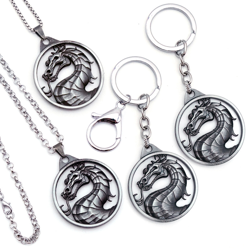 Mortal Kombat Magic Palace Empire Fighting Game Three-Dimensional Logo Necklace Pendant Neck Accessories Pendant Mortal Kombat Magic Palace Empire Fighting Game Three-Dimensional Logo Necklace Pendant Neck Accessories Pendant