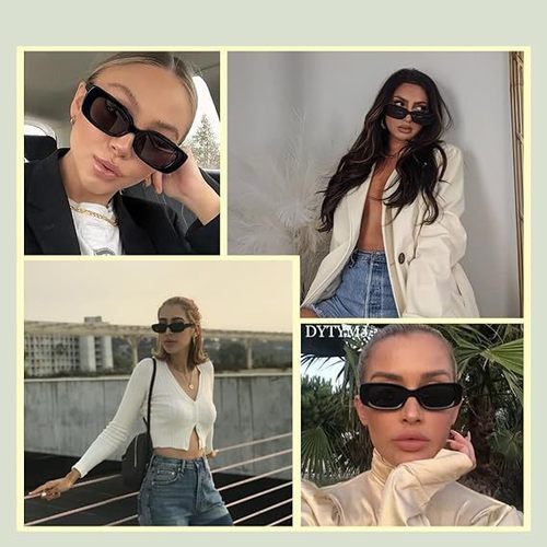 Retro Rectangle Sunglasses for Men and Women, Classic Style, Fashion Sunglasses, Protective, Cool and Stylish Square Frame