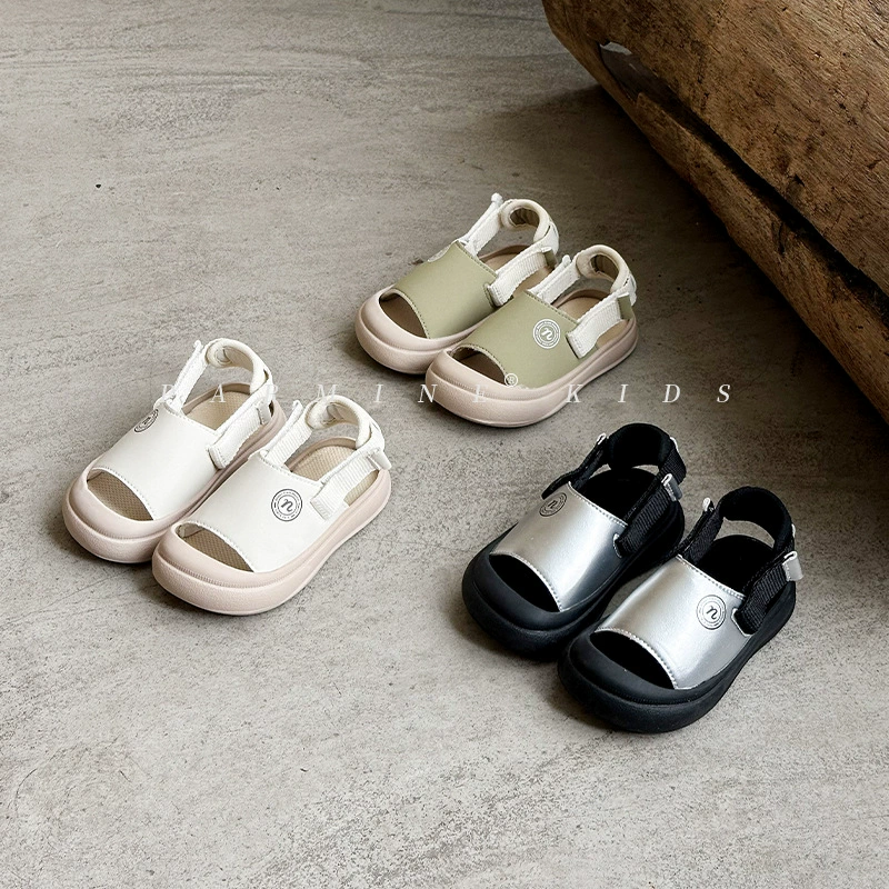 Детские корейские модные сандалии, летняя новая модель, мягкая подошва, повседневная пляжная обувь для мальчиков и девочек, дропшипинг