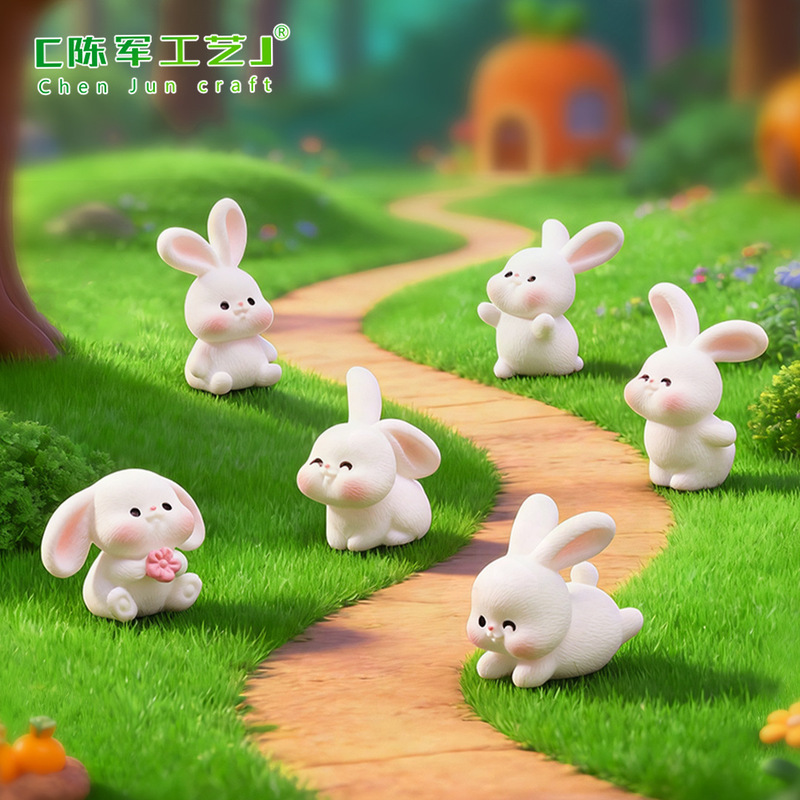 Miniature landscape cartoon big-eared bunny figurine, DIY garden decoration, car-mounted small ornament Miniature landscape cartoon big-eared bunny figurine, DIY garden decoration, car-mounted small ornament