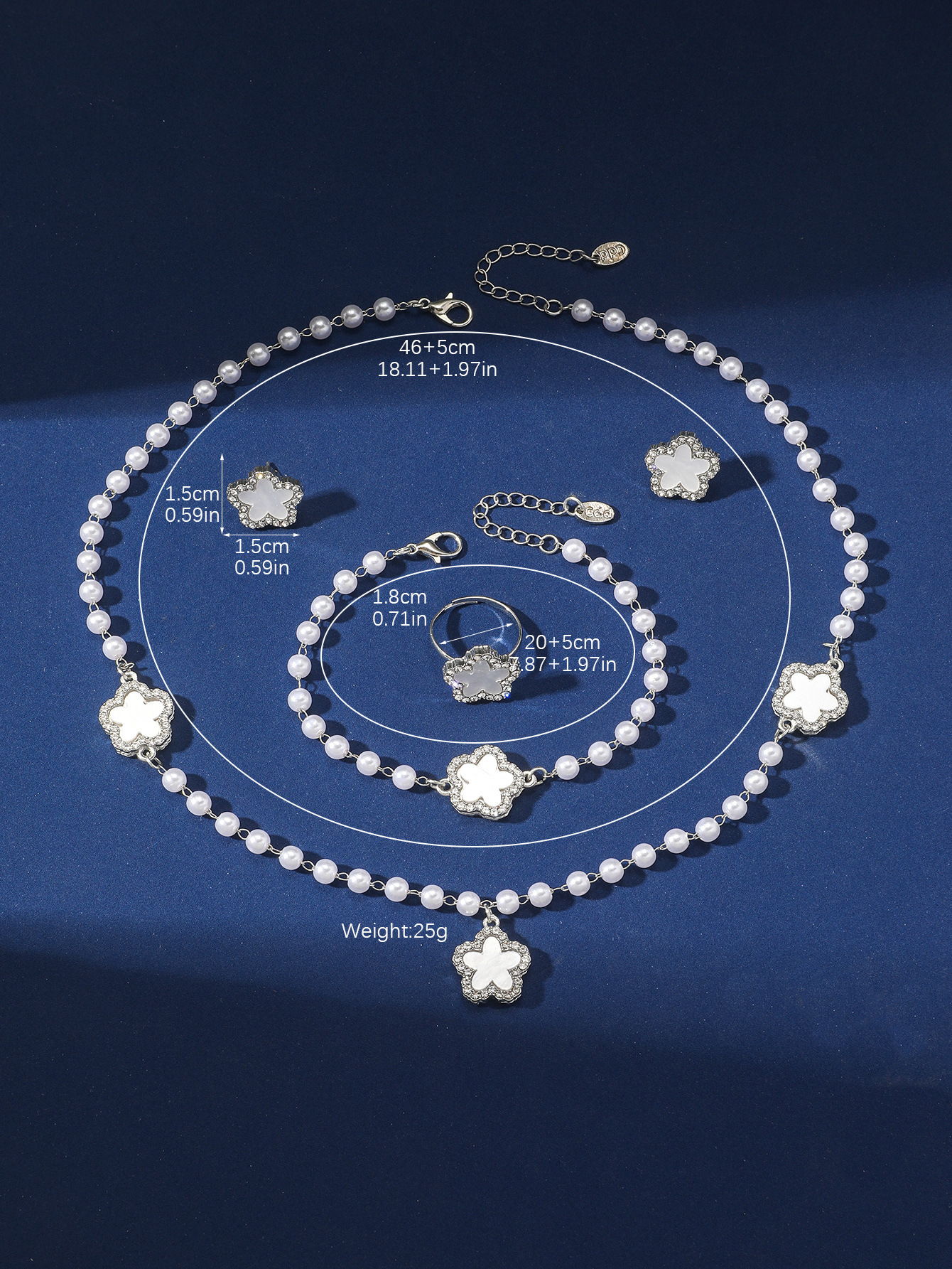Básico Hoja Metal Embutido Diamantes De Imitación Mujeres Conjunto De Joyas display picture 4