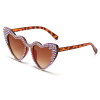 Genuine cute sunglasses heart-shaped, glasses heart shaped solar-powered handmade, European style, cat's eye