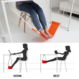Creative lazy fabric footstool adjustable hanging rest table footstool relieve fatigue with hook hanging foot artifact