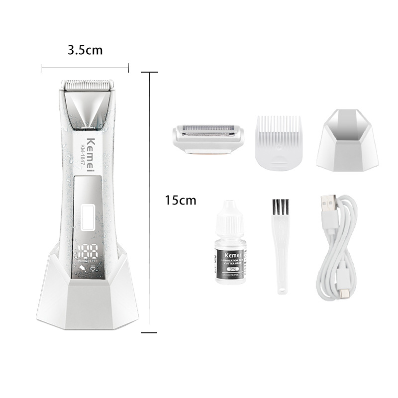 Kemei Kemei máquina de afeitar eléctrica KM - 1847 multifunción depilación digital lavable tijeras eléctricas tijeras privadas image 5