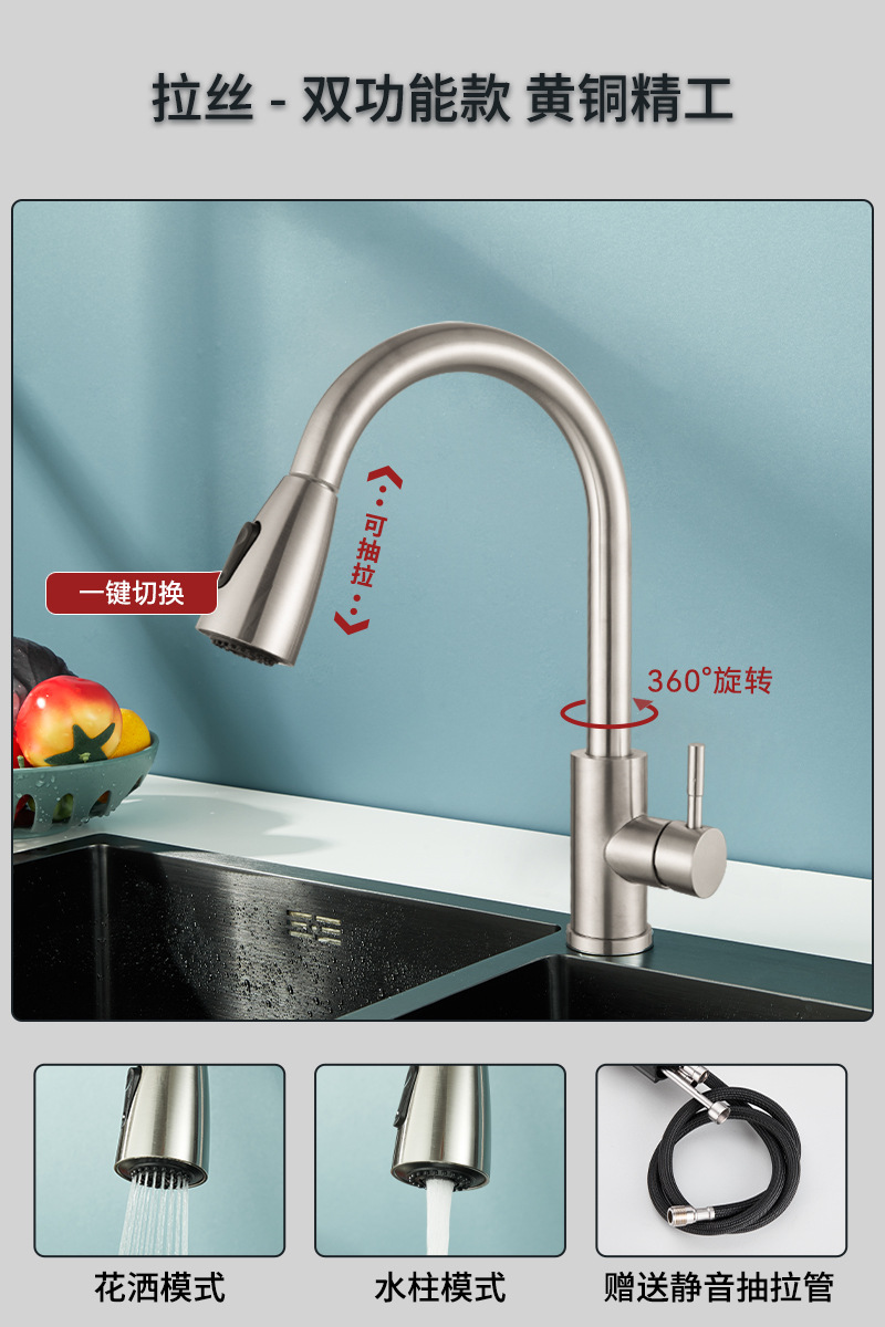 Vida canción transfronteriza grifo de la cocina caliente y fría de doble uso vegetal grifo de la fábrica suministro directo