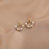 South Korean goods from pearl, small brand diamond earrings with tassels, Korean style, Chanel style