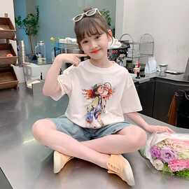 童装女童短袖t恤2026新款夏装儿童夏款中大童女孩百搭上衣夏季潮t