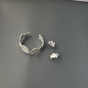 ZW home irregular round spoon bracelet spring new simple niche light luxury high-end series burning silver opening ring
