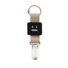 Apricot (silver metal hat clip) black square smiley face