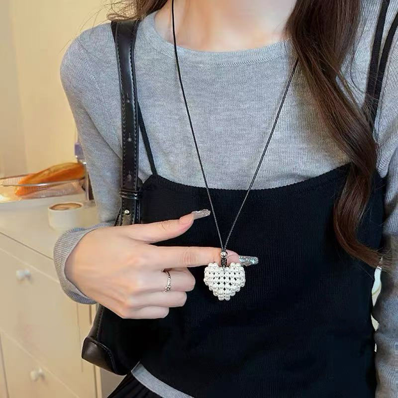 Otoño y invierno minimalistas collares colgante de goteo de Feng Shui mujeres chaqueta larga suéter cadena casual accesorios de lujo ligero