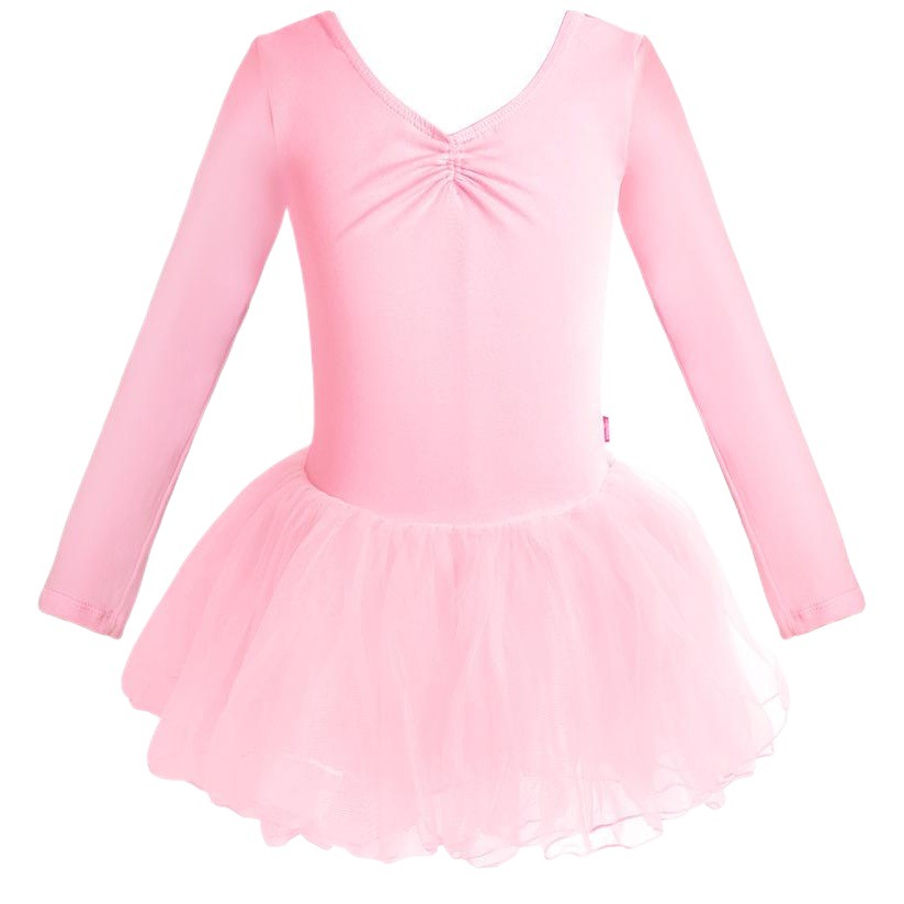 Ropa de baile niños niñas práctica ropa de manga larga hilado puffy ropa de rendimiento vestido lindo Ballet princesa vestido