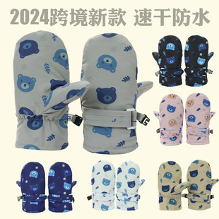 Cross border new children ski gloves quick dry waterproof baby warm gloves winter baby gloves in stock wholesale