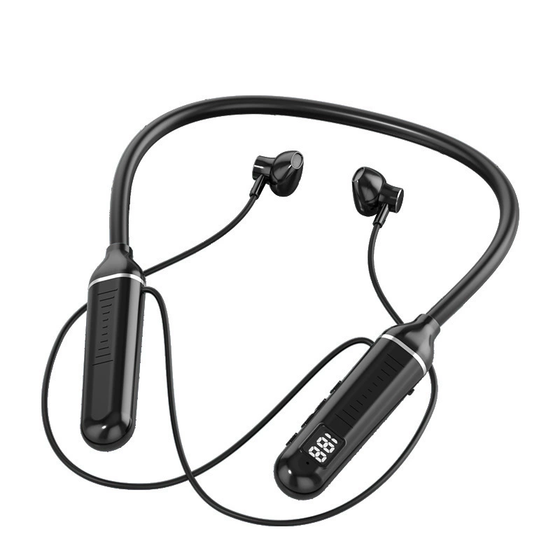 Популярные наушники-гарнитура с шейным держателем Bluetooth беспроводные музыкальные LED цифровой дисплей наушники BT-02 поддержка игр наушники спортивные