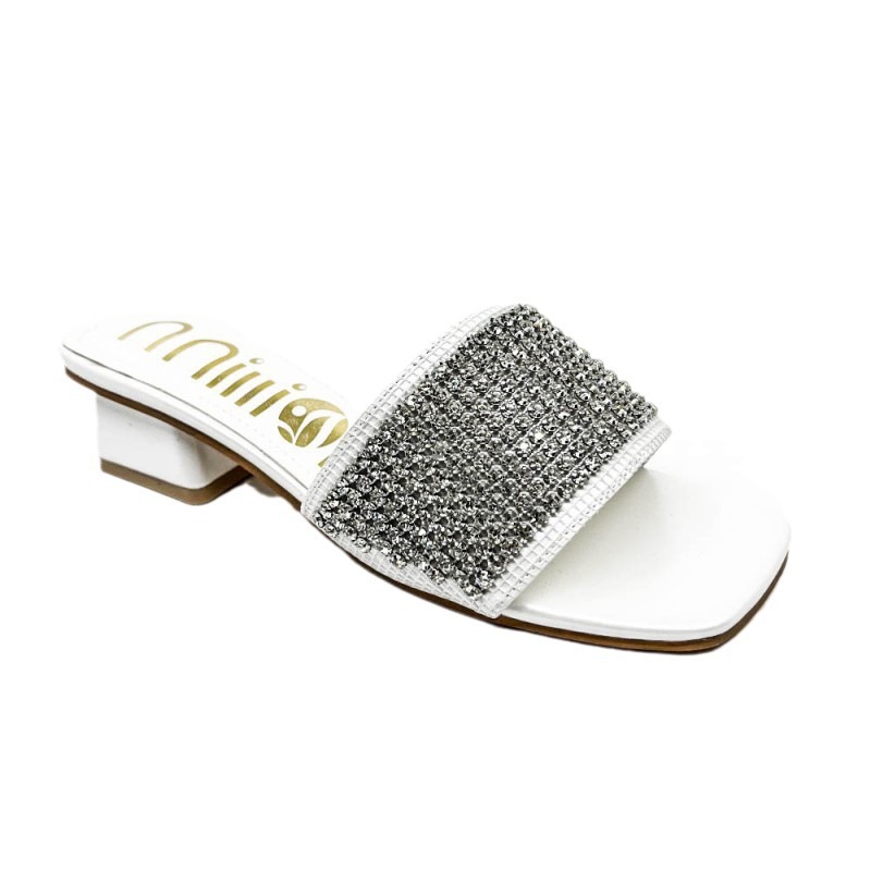 Zapatillas de tacón grueso de verano para mujer, sin cordones, para uso exterior, con pedrería, estilo moderno, suministro exclusivo transfronterizo de fábrica.