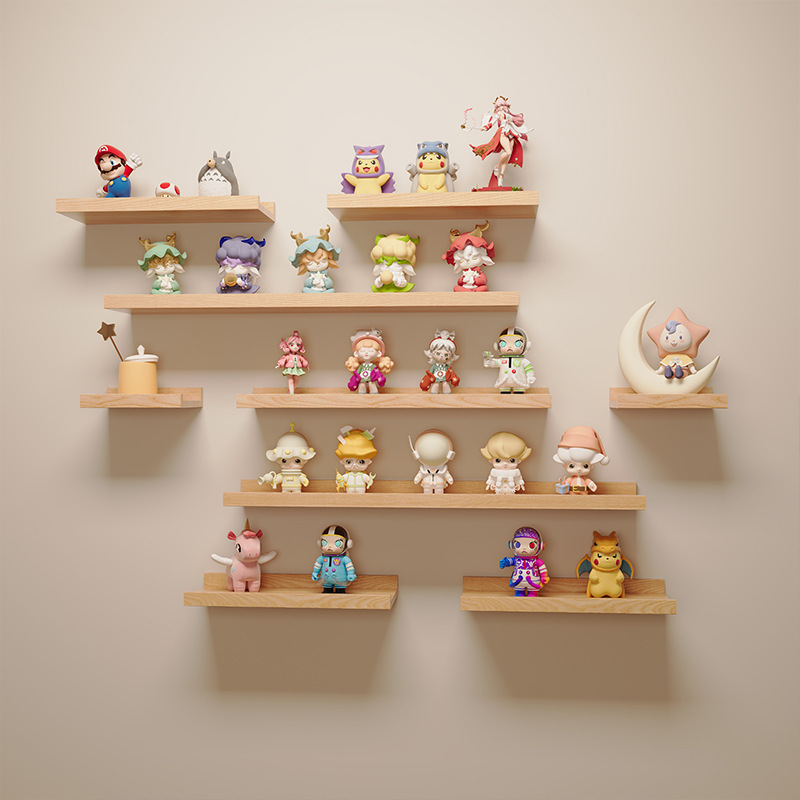 Estante de exhibición de caja ciega Estante de almacenamiento para pared de madera maciza en la pared Estante de almacenamiento de tablero de una sola palabra