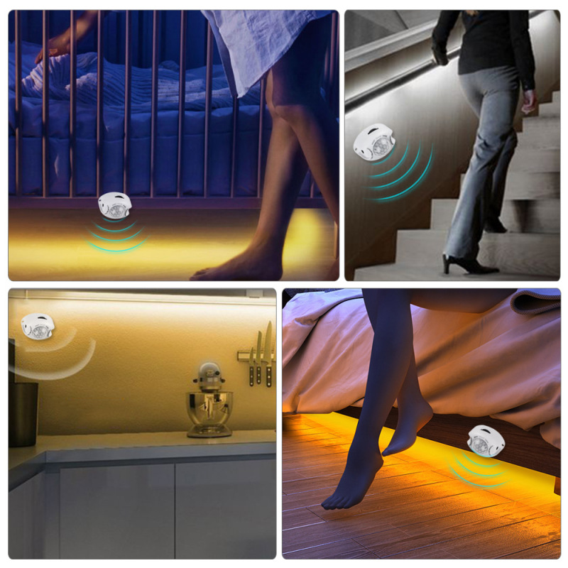 USB スマート人体センサーライトストリップセットベッドライト 5v2835 ライトストリップ LED 赤外線センサーキャビネットワードローブライト|undefined