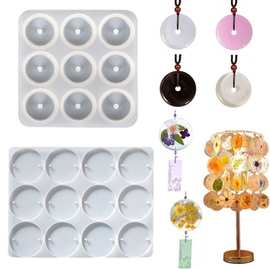 diy水晶滴胶模 圆形滴胶模具琉璃仿玉平安扣吊坠手链饰品硅胶模具