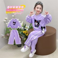 2025新款儿童百搭童装圆领套头秋季套装儿童女童两件套中小童时尚