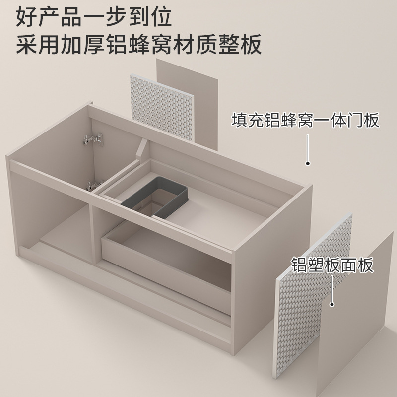 lavabo tipo pared colgante de balcón integrado cajón de almacenamiento de lavabo de lavabo de baño
