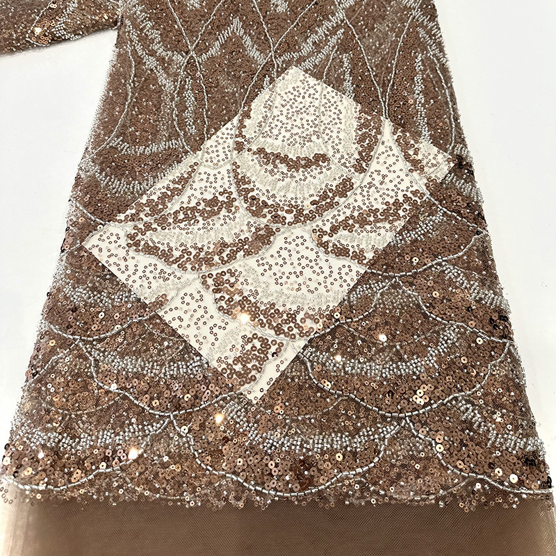 Inventario sequinilla bordado tubo de cuentas tela de bordado sequinilla tejido de bordado tubo de cuentas vestido de boda sequinilla tela