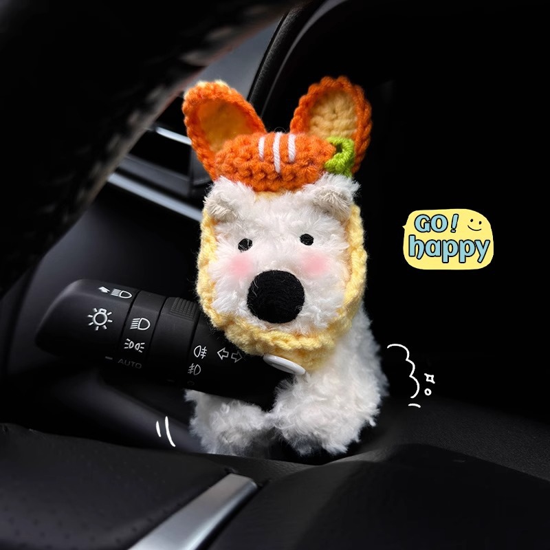 West Highland cachorro decoración de bloqueo de coche limpiaparabrisas de coche luz de dirección muñeca muñeca decoración de coche mujer linda